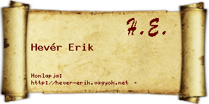 Hevér Erik névjegykártya